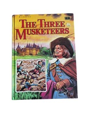 3/$25 Vintage The Three Musketeers Golden Book – Yellow/Red/Green Hardcover